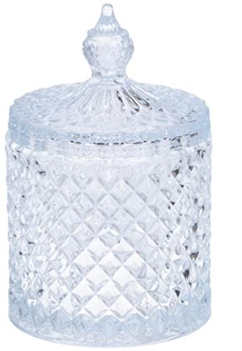 Barattoli per dolci in vetro con coperchio, a forma di cupola, zuccheriera, effetto cristallo, per caramelle, buffet per matrimoni (piccolo: 14,5 x 8,5 cm)