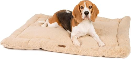 JAMAXX Selbstwärmende Thermo Hunde-Decke, Thermal Wärmematte, Fleece Kissen,Innovative Wärmedecke Hundematte Katzendecke (L) Sand