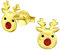 FIVE-D Ohrringe Weihnachten Rentier Nikolaus 925 Sterling Silber Kinder Ohrstecker Damen (Rentier-Gold)