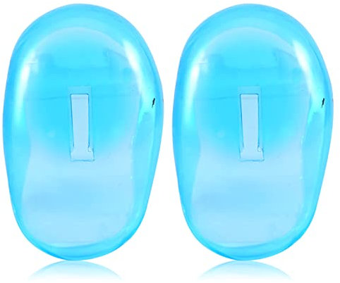 Lot de 2 Protège-oreilles Bleus en Plastique Anti-taches pour Protéger les Cache-oreilles de la Teinture, de la Coiffure, du Bain, de la Douche et de la Protection des Oreilles pour une Utilisation à