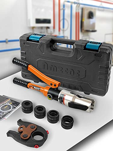AMZCNC Pinza a pressa professionale (idraulica) con ganasce a pressione, profilo TH 16-20-26-32, per tubi compositi con raccordi del contorno TH, inserti a ganasce TH16, TH20, TH26, TH32 con