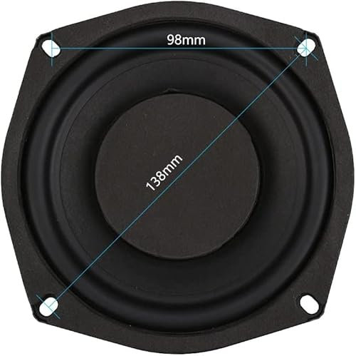 Desconocido Subwoofer de 5,25 Pulgadas, 1 Paquete, 4, 8 ohmios, 120 W, Altavoz de Graves, Columna de Altavoces Supergraves para subwoofer 5.1, Cine en casa DIY