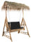INLIFE Hollywoodschaukel mit Palmblättern und Kissen 202 cm Bambus,40.4kg,3063940