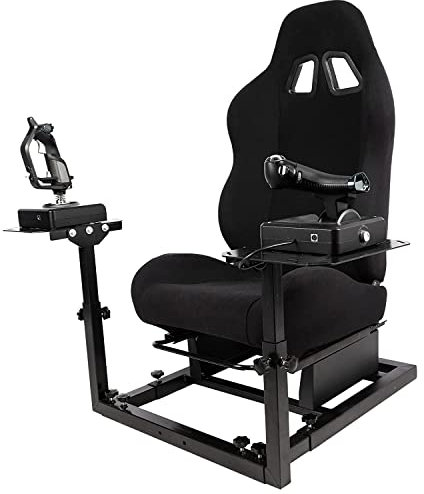 Dardoo Racing Flight Simulator Cockpit with Black Seat Compatible with Thrustmaster A10C Hotas Warthog Adjustable Throttle,Joystick,Keyboard not Include (Black)