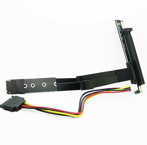 Sintech M.2 NGFF Key M to PCIe 16x Graphics Card Riser Adapter Card,Nvme to PCI-e PCI-Express 16X Extension Cable 25cms