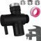 Roscid 3 Wege Wasserhähn Umschaltventil G1/2 Umstellventil Messing Dusche Adapter Waschbecken Diverter Ventil, mit Adapter für M22 M24 G1/2 Wasserhähn, Schwarz