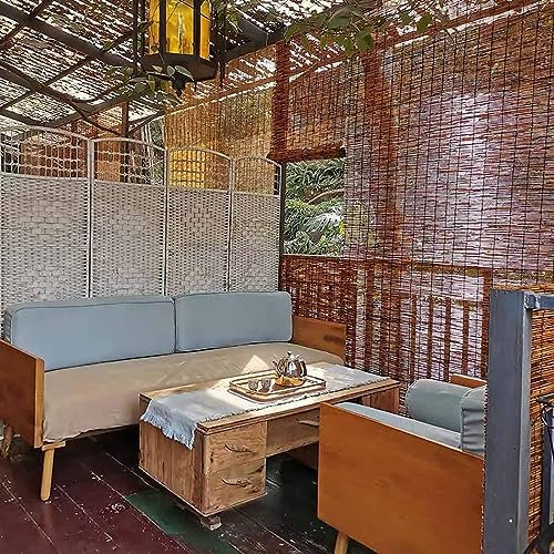 GUETTO Clôture en Roseau Naturel,Canisse Bambou,Occultant, Brise-Vue,Protection De La Vie Privée,Rouleaux De Clôture,Moustiquaire pour Jardin,pour Balcon Brise-Vent Exterieur Terrasse,50x120cm