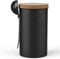 KC Kitchen & Co. Kaffeedose mit Löffel für 250 Gramm Kaffeebohnen, Tee, Zucker, Gewürze (schwarz, 700 ml) mit Luftdichtem Akaziendeckel