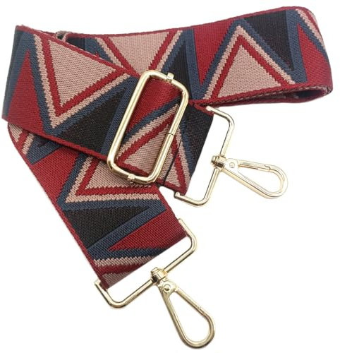 Verstellbarer Schultergurt Taschengurt Breit 5CM Rot Pink, Taschengurte Breit zum Wechseln mit Karabiner Gold, 80-130 cm Tragegurt Tasche für Damen Schulterriemen, Handtasche, 920