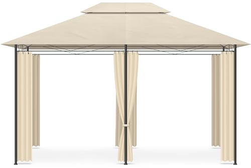 habeig Pavillon WASSERDICHTER Pavillon Pavillon 3x4m Seitenwände mit 310g/m² Dach, mit 6 Seitenteilen, 100% Wasserdicht