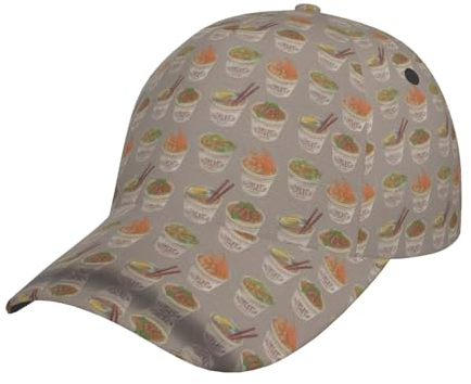 Fxuyyok Gorra de béisbol, diseño de círculos étnicos con estampado floral, sombrero para papá, sombrero al aire libre, gorra deportiva ajustable, perfecta para actividades, Huevera, fideos, ramen,