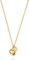 day.berlin Damen Herzkette Mila in Gold 18k vergoldet, 50+5cm variable Länge, feine stabile Panzer Kette mit Herz und Coin Anhänger, 316L Edelstahl nickelfrei und wasserfest