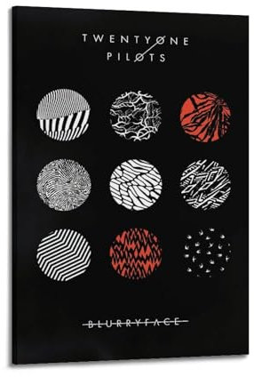SZTIANCAI Twenty One Piloten-Poster, BlurryFace, Album, Poster, Schlafzimmer, Wohnzimmer, Wanddekoration, Poster, Ästhetik, Art-Deco, 20 x 30 cm, Rahmenstil