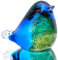 HDCRYSTALGIFTS Geblasenes Glas Vogel Handgefertigte Glasfigur Sammlerstücke Weihnachten Geburtstagsgeschenk Dekorative Statue Ornamente für Zuhause Blau und Grün Papierbeschwerer