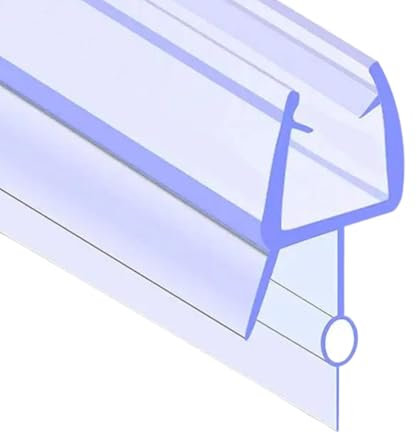 1 Pz. Guarnizione Sotto Porta Box Doccia Universale, Profilo Orizzontale 80cm, Spessore Vetro 6/8 mm, No Adesivo Colla Installazione Semplice Incastro a Clip (1 Pz.Guarnizione 80cm,Aletta 16mm.)