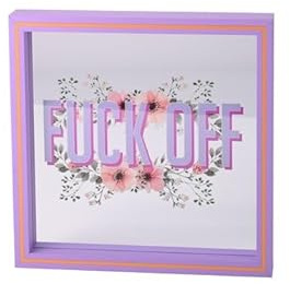 Giftcompany Love Frames, Glasbild, Motiv: Fuck Off, hot pink, 30x30x4 cm