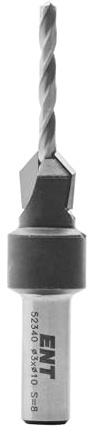 ENT 52340 Versenker 90° HW (D1) 10 mm, Bohrdurchmesser (D2) 3,0 mm, L 44 mm