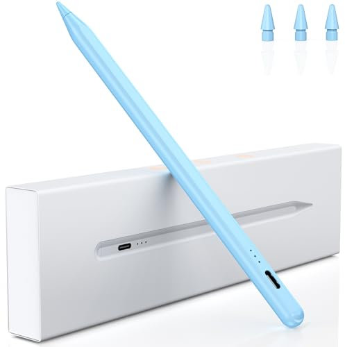 Stift für iPad, (2018-2024) Pencil 2nd Generation für Apple mit Schnellladeleistung Palm Rejection und Neigungssensitivität Stylus für iPad 6-10, für iPad Pro 13''/12,9''/11'', Mini 6/5 (Blau)