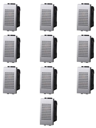 10x Suoneria, campanello, Modulo Grigio, Compatibile Con BTicino Living, frutti, interruttori, pulsanti, deviatori, dimmer, sensori, PIR, buzzer, Per Placche originali e compatibili