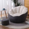 Großer Sitzsack, Liege für Erwachsene und Jugendliche, Einzelsitzsack, Loungesessel zum Spielen, Lesen und Entspannen, Weiß und Grau