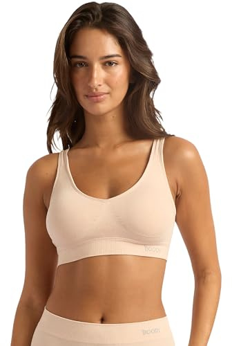 Boody Women’s Seamless Padded Crop Bra | Bras for Women | Seamfree Comfort Bamboo Bralette | Non-Adjustable Straps