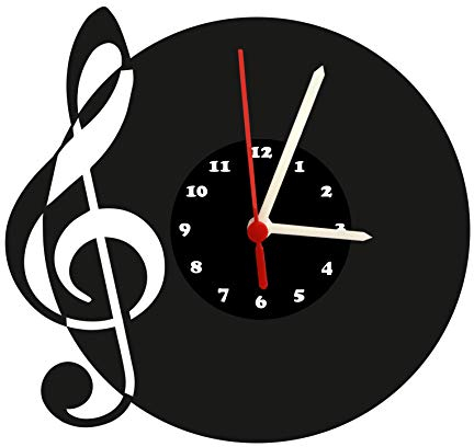 bigcopy e.K. Wanduhr Note, Violinschlüssel, Design, hochwertige Acrylglas Uhr mit lautlosem Quarzwerk, 3mm Stärke Ziffernblatt