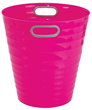 Waytex 931077 Poubelle de bureau rose – Corbeille à papier en plastique design moderne pour bureau, chambre, salle de bain – Contenance 12,5L – Couleur Rose