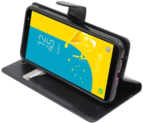 ebestStar - Cover Compatibile con Samsung J6 2018 Galaxy SM-J600F Custodia Portafoglio Pelle PU Protezione Libro Flip, Nero [Apparecchio: 149.3 x 70.2 x 8.2mm, 5.6'']