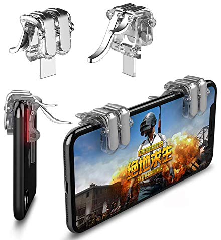Newseego Controlador de Juegos Móvil PUBG, Gatillo de Juego de 6 Dedos Disparos de Teléfono Disparos Sensibles y Apuntar Llaves Joysticks de Controlador Móvil para Rules of Survival para Android & IOS