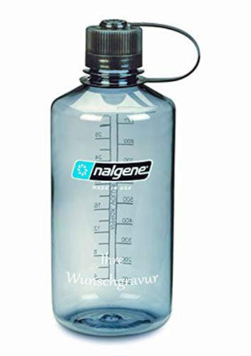 Nalgene Trinkflasche 'EH' - 1 L (Grau, mit Namensgravur, 1 Liter)