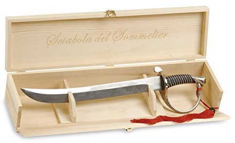 Renoir Champagnersäbel in schöner Geschenkbox aus Holz, hochwertiger Säbel für Champagner, Champagneröffner