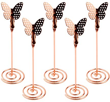 NUOBESTY 12 Stücke Roségold Tischkartenhalter Schmetterling Platzkartenhalter Metall Fotohalter Hochzeit Kartenhalter Baby Shower Tischaufsteller Weihnachten Tischdeko