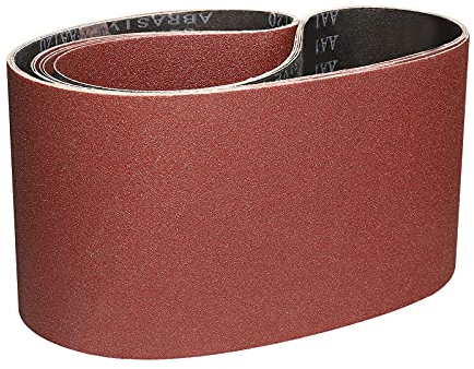 Sruhrak 6 Pack Abrasive Sanding Belts- 150x1220mm Polishing Sanding Belt, 1 Each of 60/80/120/180/240/400 Grits Aluminium Oxide Sanding Belts Abrasive Tool for Portable Belt Sander