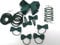 35 Pieces Hair Accessory School Ribbon Style Bow Bobbles Hair Clips Bows and Elastics Bands (Bottle Green)