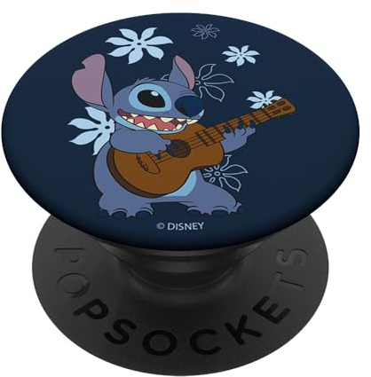 Disney Lilo & Stitch Flowers Background PopSockets mit austauschbarem PopGrip