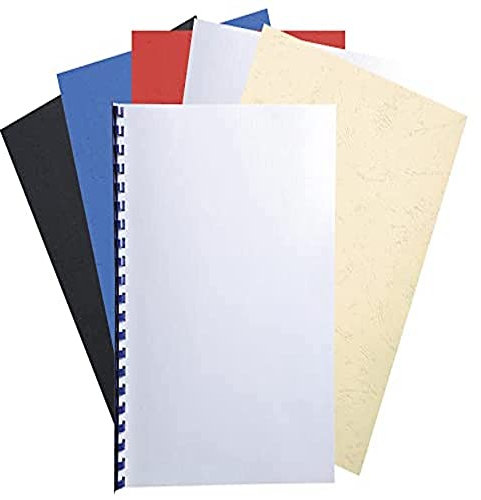 Exacompta - Réf. 27809E - Paquet de 25 plats pour couvertures Forever - en carte rigide grain cuir 270g/m2 pour reliure A4 - convient à tout type de reliure - couleurs blanc, bleu, ivoire noir, rouge