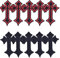 10 Stücke Kreuz Gestickte Flecken Für Kleidung Nähen Lieferungen Dekorative Abzeichen Applique Bügeln Kleidung Rot/Schwarz Kreuz