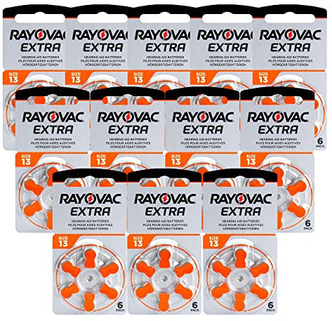 Shop4top 72 piles RAYOVAC PR48 extra avancées pour appareils auditifs Taille 13 1,45 V ZINC AIR