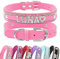 Senristar Personalised Bling Rhinestone Dog Collar with Name, Custom Glitter Crystal Diamond Dog Collar for Small Medium Large Dogs (M,Pink)
