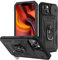 DAWEIXEAU Coque iphone 13,Antichoc Support Protection Housse avec Lentille Coulissante Couverture Étui pour iphone 13 6.1 (Noir)