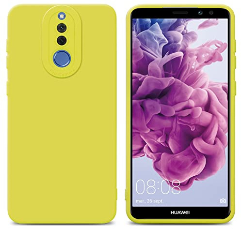 Cadorabo Hülle kompatibel mit Huawei Mate 10 LITE Schutzhülle TPU Silikon Case Liquid Design mit Kameraschutz Slim Kratzfest Weiche Gummi mit Rundumschutz Case Hülle für Huawei Mate 10 LITE in Gelb