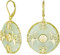 Asiatischen Stil Baumeln Kreis Runde Donut Good Fortune Leicht Green Jade Schmetterling Disc Drop Statement-Ohrringe Für Frauen 14K Gold Overlay .925 Sterling Silber Hebel Zurück