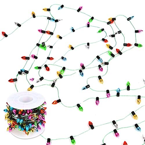 Puppenhaus Zubehör, 5M Weihnachtswichtel Zubehör, 1/12 Miniatur Wichtel Zubehör, Miniatur Bunte Lampe, Miniatur Puppenhaus Möbel Deko, Wichtel Zubehör Weihnachten (B)