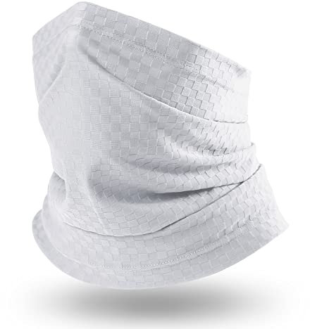 Senbaler Unisexe Cache cou Tubulaire,Bandana Multifonctions,Écharpe de Sport,Course,Hautement élastique Nylon,Respirant (Blanc)