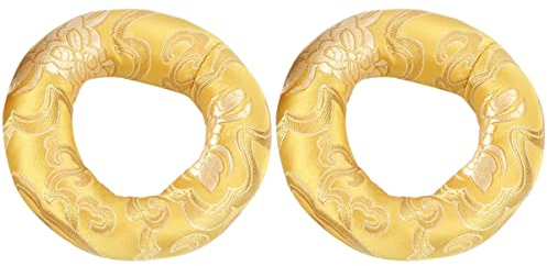 EXCEART Brocado 2 Piezas de Instrumentos de Sonido . Cm Estera para Accesorios Budista Junta Artesanía Almohada Canto Cm Piezas Aleatorias Cuenco Espiritual Almohadilla de