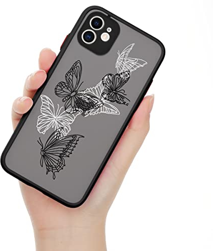 ZhuoFan für iPhone 11 Hülle - 6,1, Aesthetic mit Motiv Anti-Kratzen Stoßfest Handyhülle, Durchsichtig Cartoon Muster Silikon TPU Schutzhülle Kameraschutz Case für iPhone 11, Schmetterling