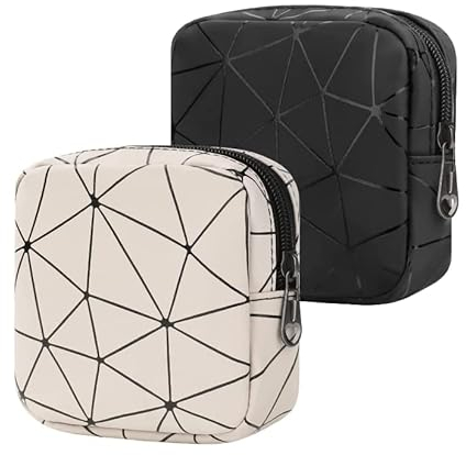 Desing Wish 2 Stück Tampon Aufbewahrung Binden Tasche Perioden Aufbewahrungstasche Klein Make Up Tasche Schminkbeutel Reise Kosmetiktasche Damen Erste Periode Set Mädchen Geschenk mit Reißverschluss