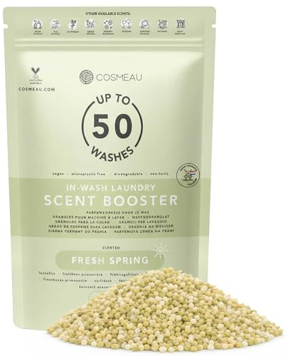 Cosmeau Wäscheparfüm Perlen Frühlingsfrischung Nachfüllpack - Nachhaltige Duftperlen für Waschmaschine - Bis zu 50 Waschladungen und 24 Wochen Frische - Plästik Frei, Vegan & Zero Waste