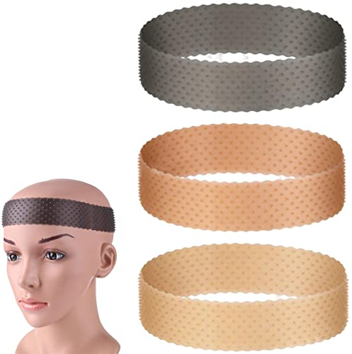 3 Stück elastisches Haarband, rutschfestes Silikon-Perückengriff-Perücken-Haarband, weicher Kopf-Haarband für Damen-Perückenzubehör(3 Stück/Set)