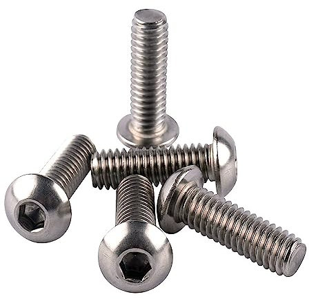 KOSJETHAS Lot de 10 vis hexagonales à tête cylindrique 3/8-16 x 2,2 cm en acier inoxydable 304 18-8, filetage grossier UNC complet